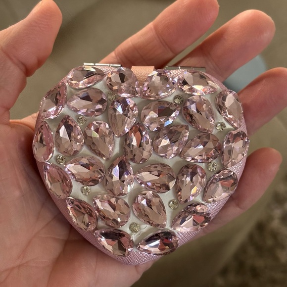 Gorgeous pink Rhinestone Heart Mirror Keychain/bag charm. Excellent quality.New - Picture 3 of 5
